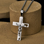 Christianartworkshop Lord's Prayer Inscription with Crucifix Necklace: Guard My Steps