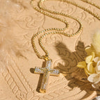 Christianartworkshop Jesus Crucifix Paved Necklace: Sparkling Detail for Faith & Daily Style