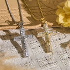 Christianartworkshop Jesus Crucifix Paved Necklace: Sparkling Detail for Faith & Daily Style