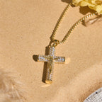 Christianartworkshop Jesus Crucifix Paved Necklace: Sparkling Detail for Faith & Daily Style