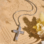 Christianartworkshop Jesus Crucifix Paved Necklace: Sparkling Detail for Faith & Daily Style