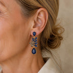 Agnes | Blue Teardrop Drop Earrings