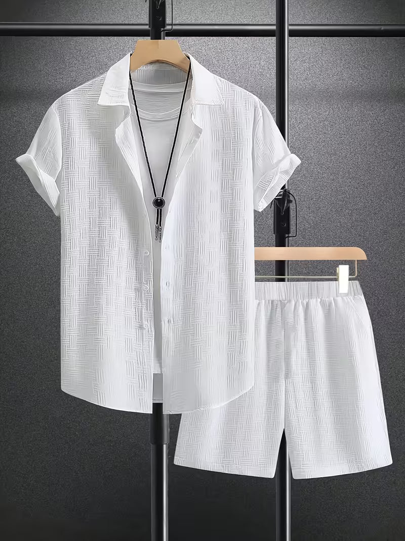 Cedric | Classic Button Shirt and Shorts Summer Set