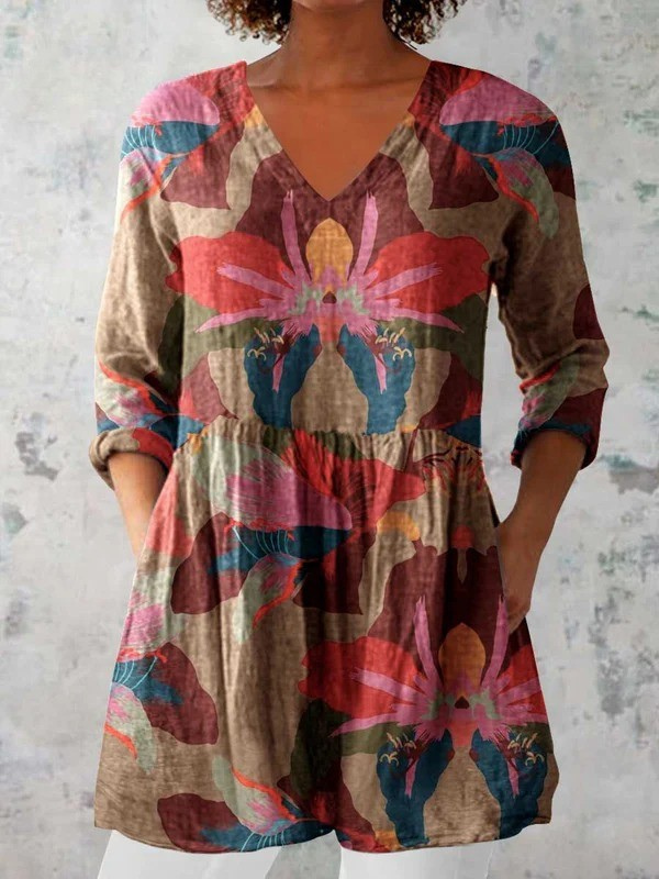 Isabel | Long Blouse with V-Neck