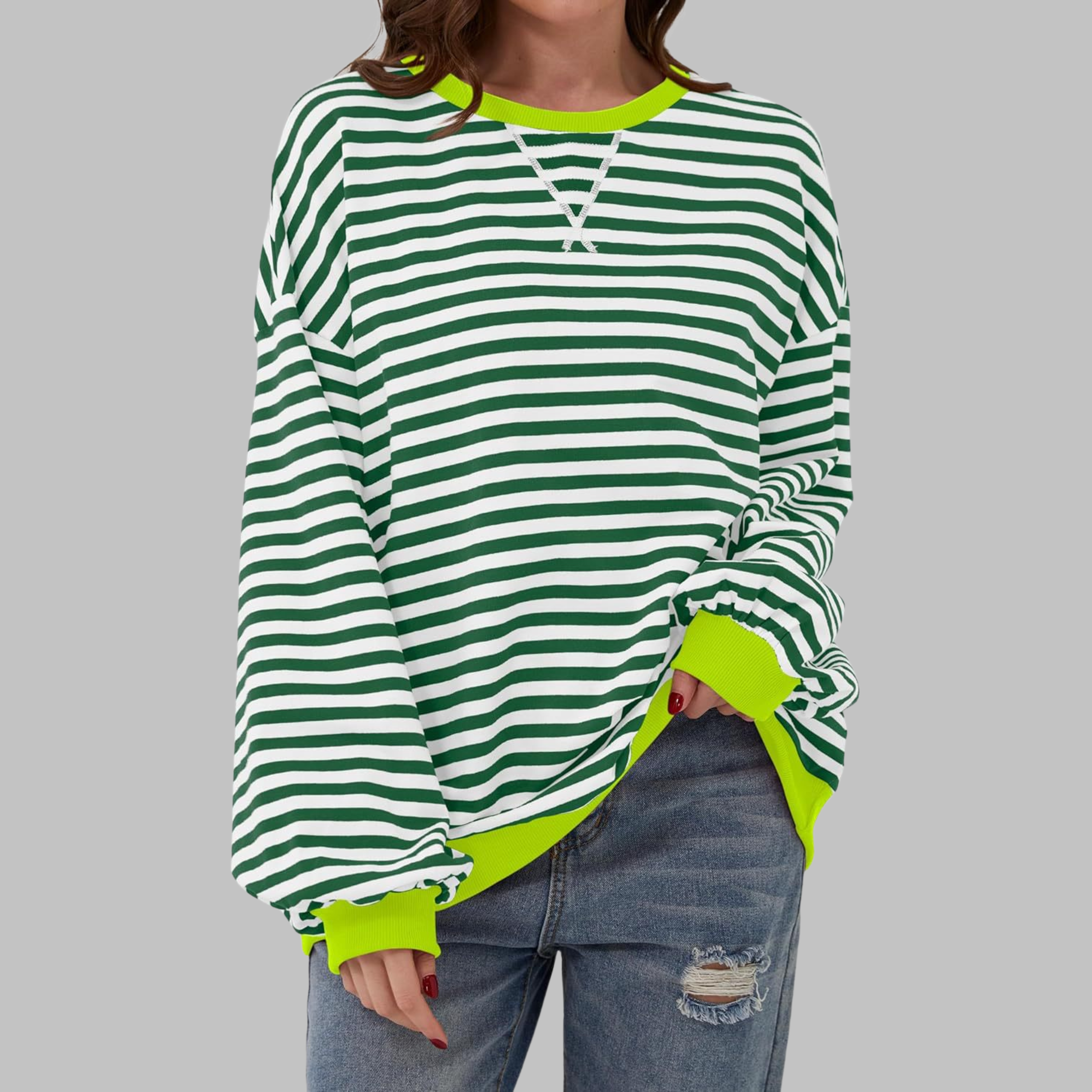 Mireille | Casual Long Sleeve Striped Sweatshirt