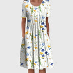 Eloise | Elegant Round Neck Floral Dress