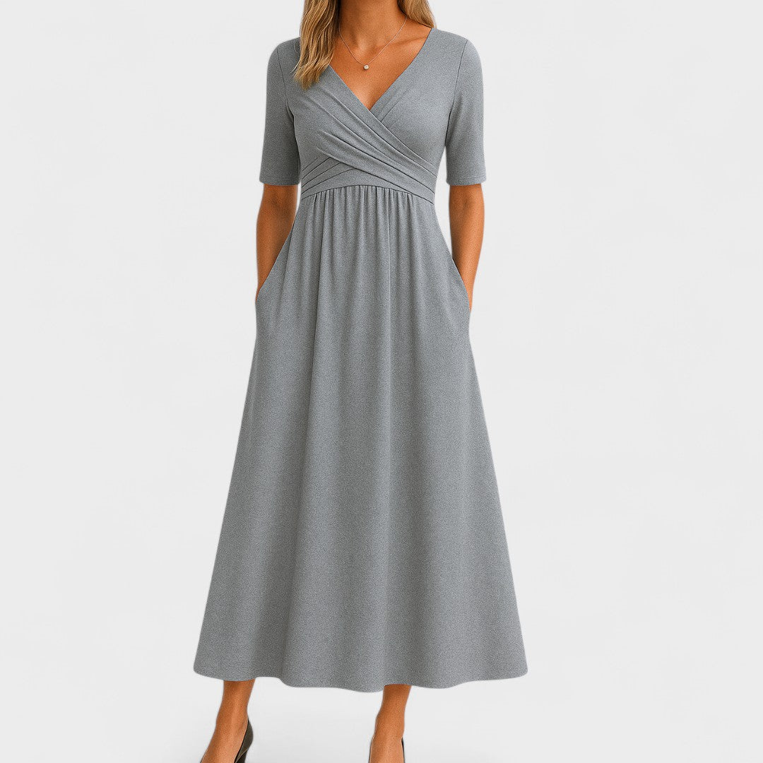 Belinda | Casual V-Neck Midi Dress