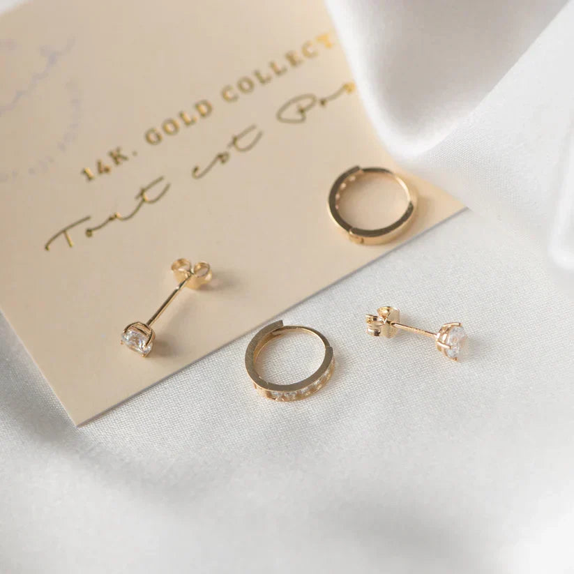 Ophélie | Gold Stone Earring Set
