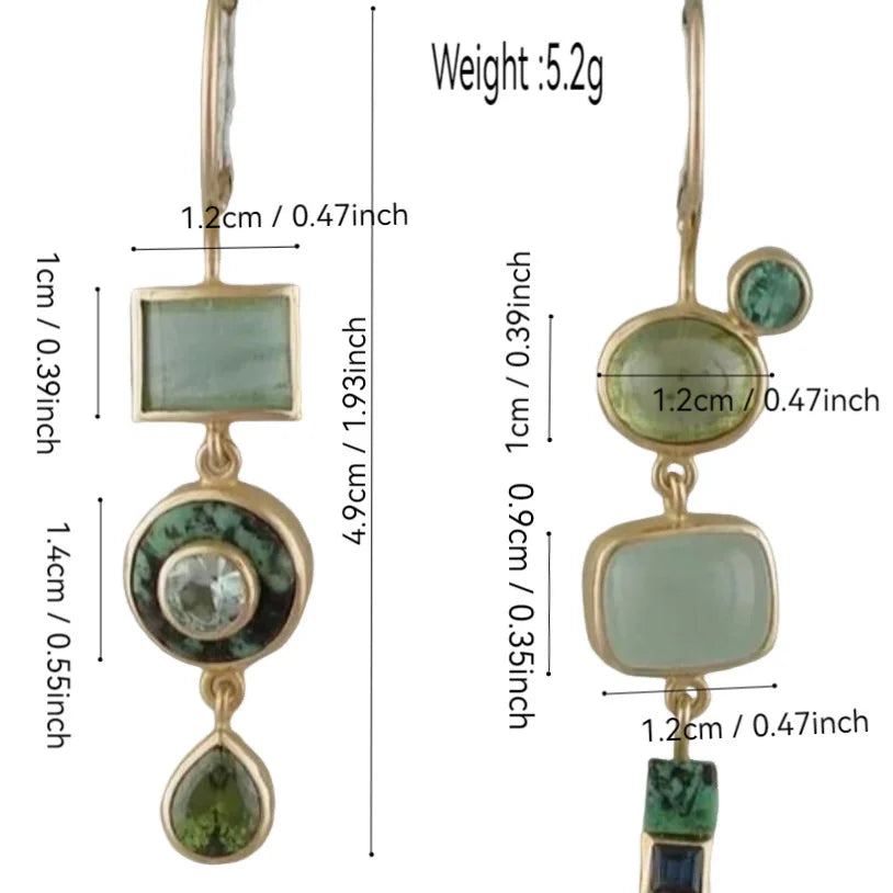Femke | Green Stone Earrings