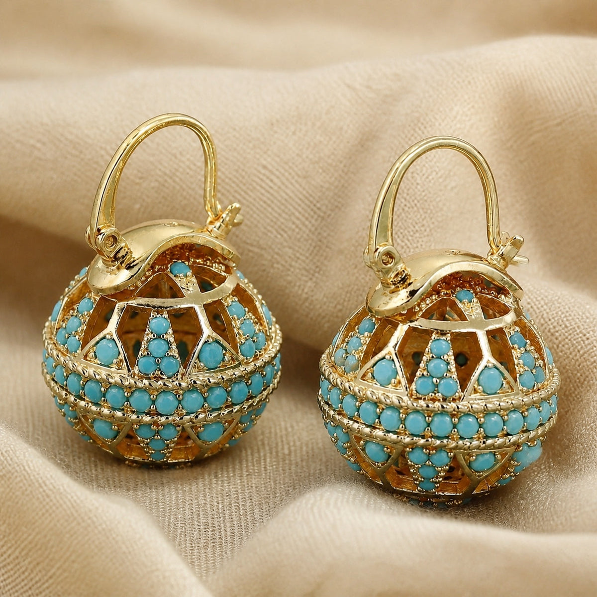 Linda | Turquoise Lantern Drop Earrings