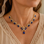 Ada | Blue Stone Link Necklace