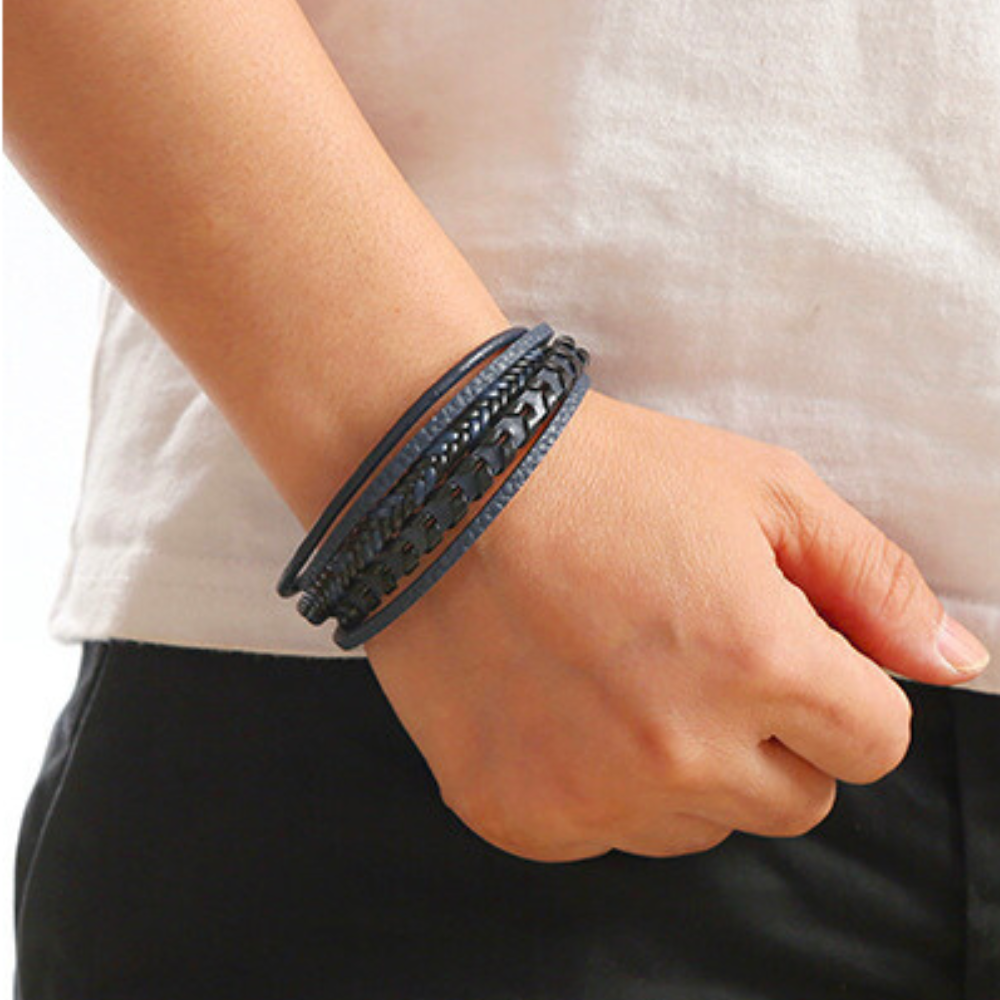 Felix | Braided Leather Viking Bracelet