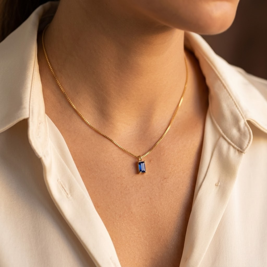 Blythe | Sapphire Minimalist Necklace
