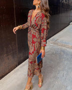 Kendall | Long V-Neck A-Line Maxi Dress