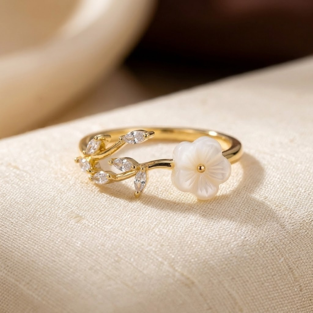 Florence | Floral Leaf Open Ring
