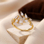 Wren | Gold Open Leaf Ring
