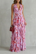 Delilah | Elegant Sleeveless Halter Maxi Dress
