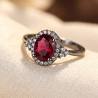 Rosalind | Ruby Silver Halo Ring