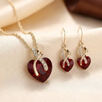 Valentina | Ruby Heart Jewellery Set