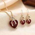 Valentina | Ruby Heart Jewellery Set