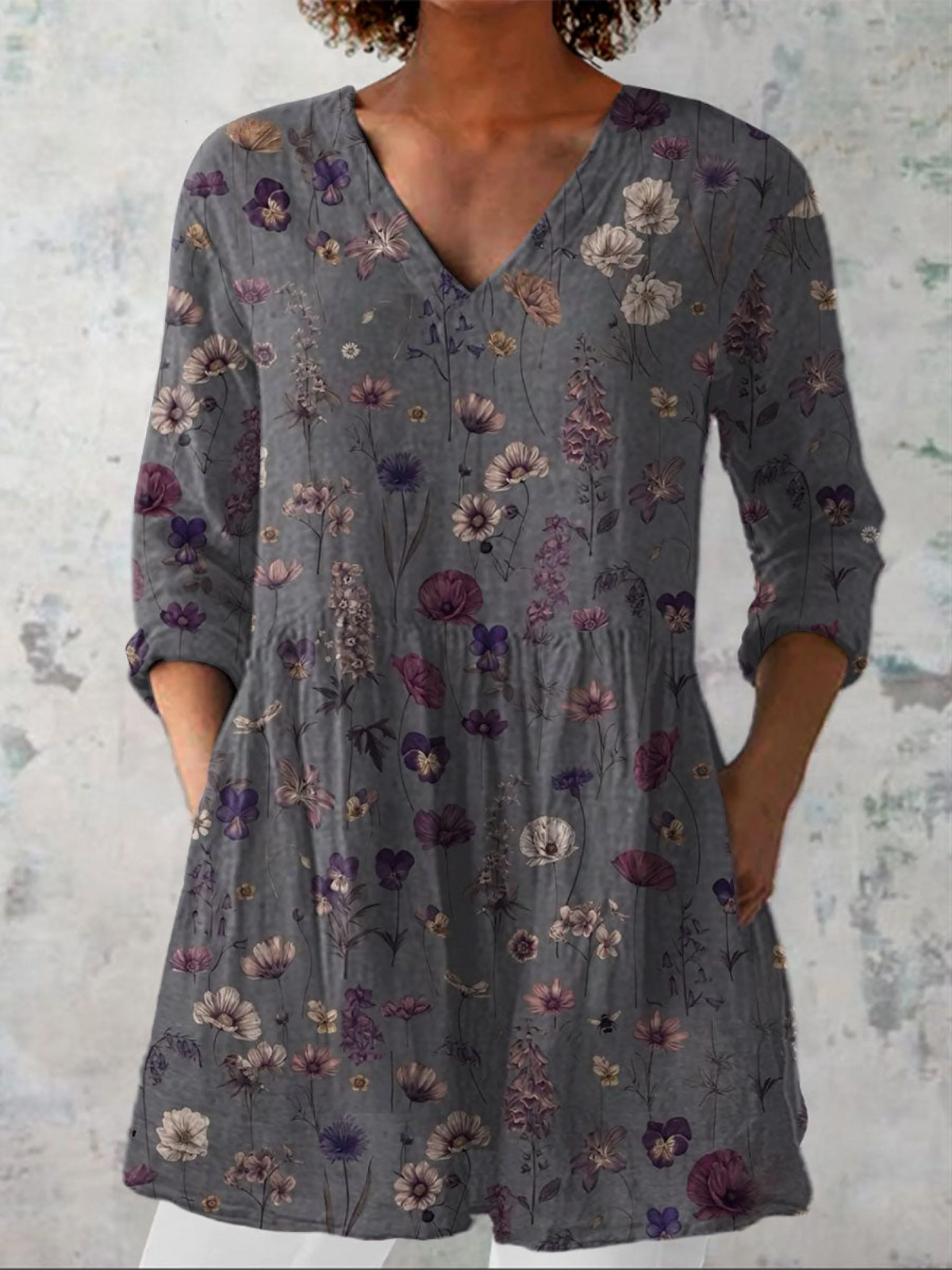 Jasmine | Long Sleeve Blouse with V-Neck