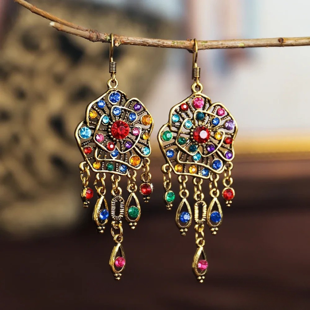 Vintage Multicolour Mandala Earrings