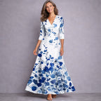 Dahlia | Elegant Mid Sleeve Maxi Dress