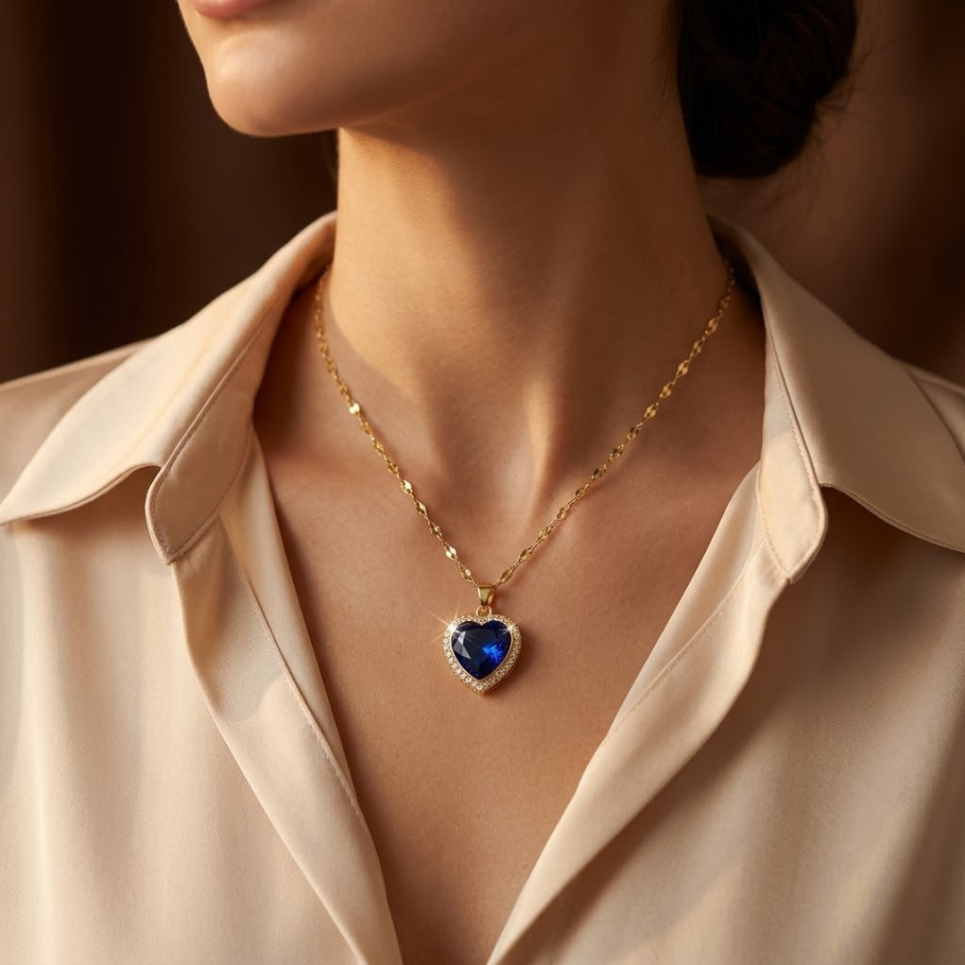 Lavinia | Sapphire Heart Necklace