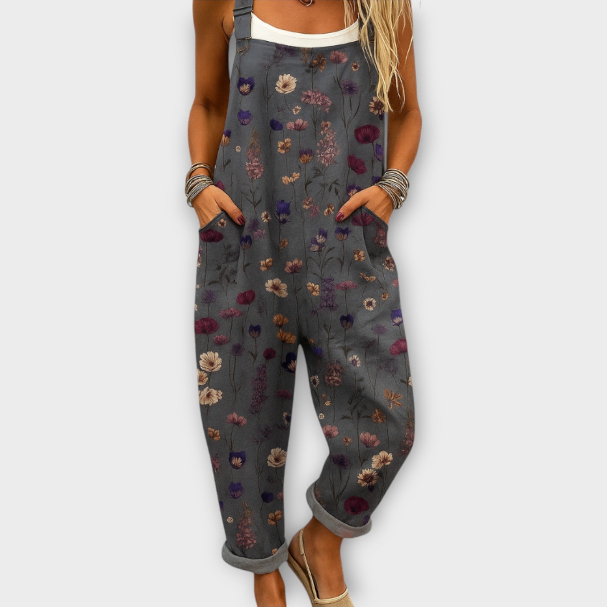 Letitia | Retro Elegant Floral Print Jumpsuit