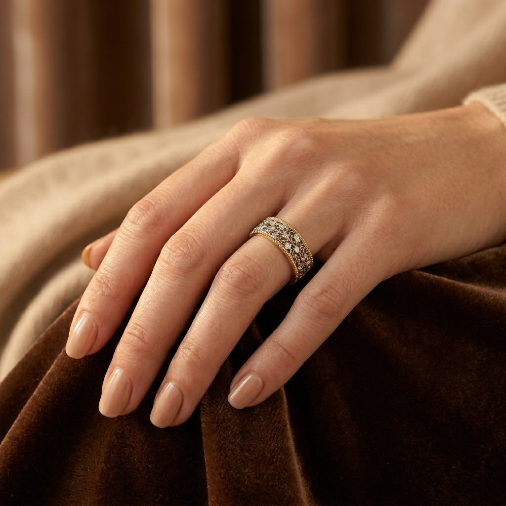 Juliette | Two-Tone Ornate Band Ring