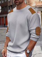 Bennett | Casual Patch Waffle Knit Sweatshirt