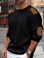 Bennett | Casual Patch Waffle Knit Sweatshirt