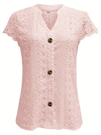 Debbie | Elegant Button V-Neck Shirt