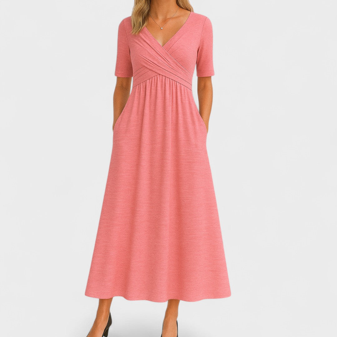Belinda | Casual V-Neck Midi Dress