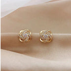 Honorine | Gold Floral Spiral Earrings