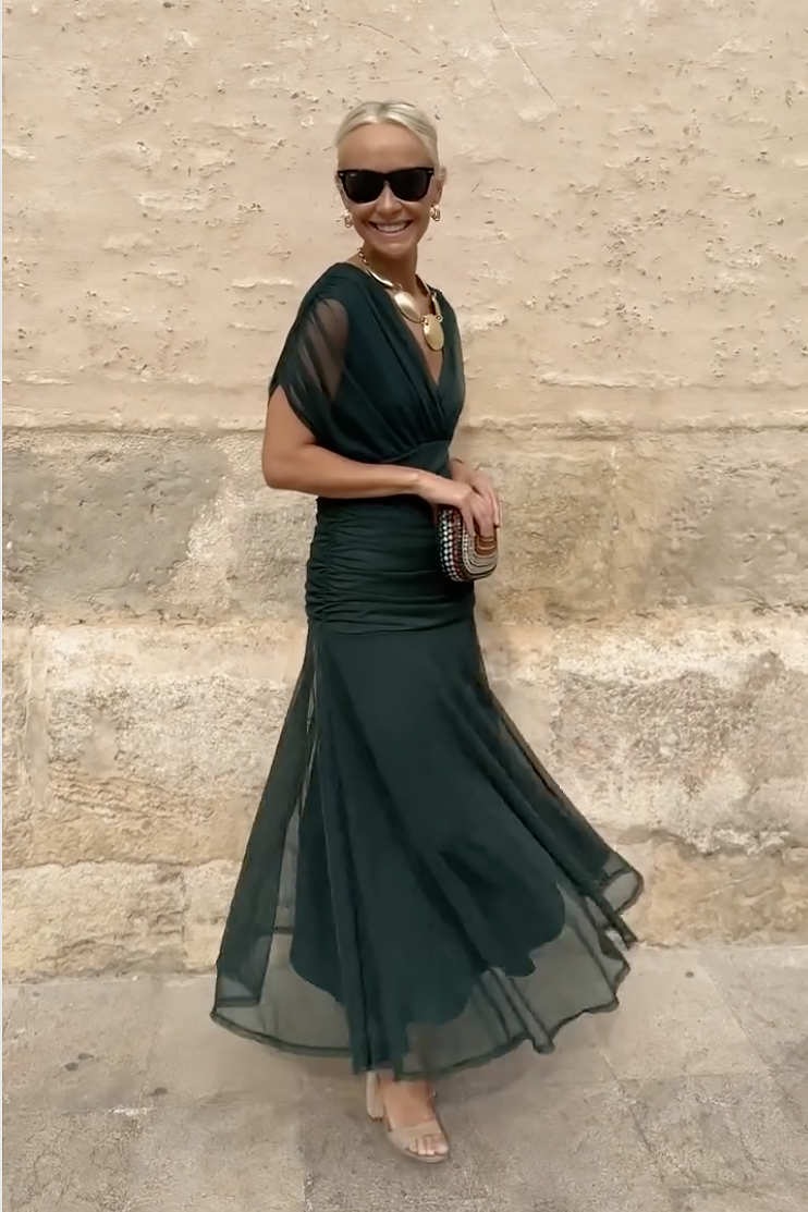 Philippa | Elegant V-neck Party Maxi Dress