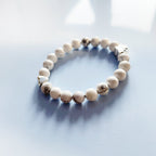 Natural Stone Bracelet with Paw and Heart Pendant