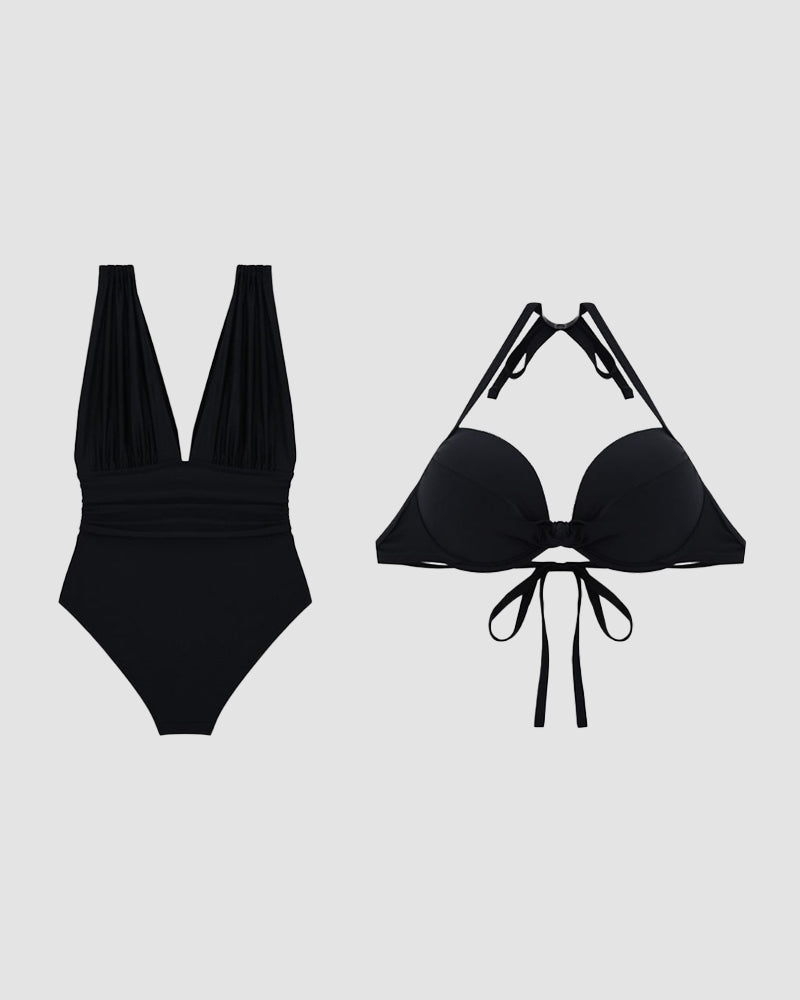 Lucinda | Trendy Deep V-Neck Shaping Swimsuit