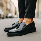 Dalton | Premium Croc-Embossed Tassels Loafers