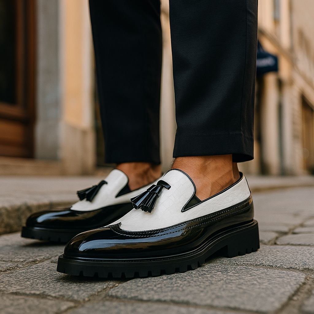 Dalton | Premium Croc-Embossed Tassels Loafers