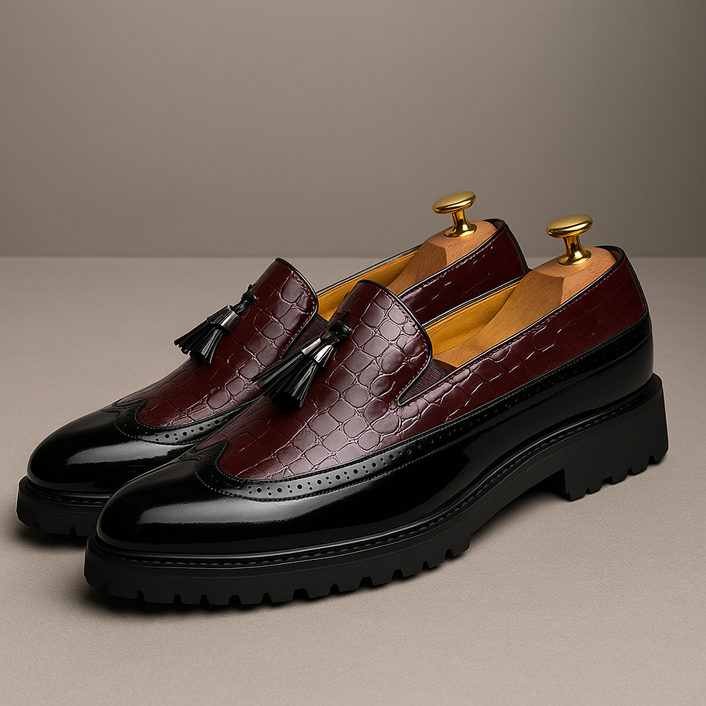 Dalton | Premium Croc-Embossed Tassels Loafers