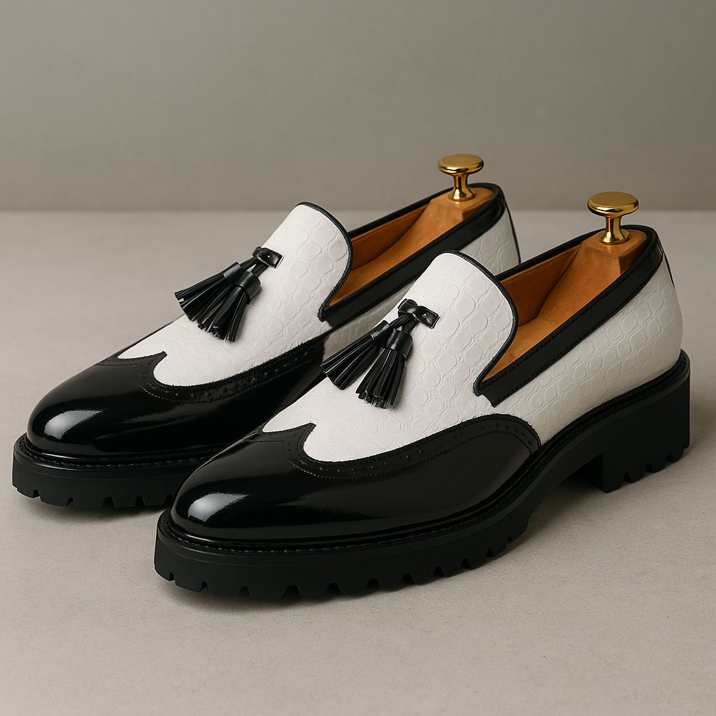 Dalton | Premium Croc-Embossed Tassels Loafers
