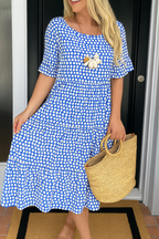 IRIS | SABLE SHORT-SLEEVE MIDI DRESS