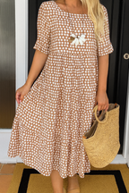 IRIS | SABLE SHORT-SLEEVE MIDI DRESS