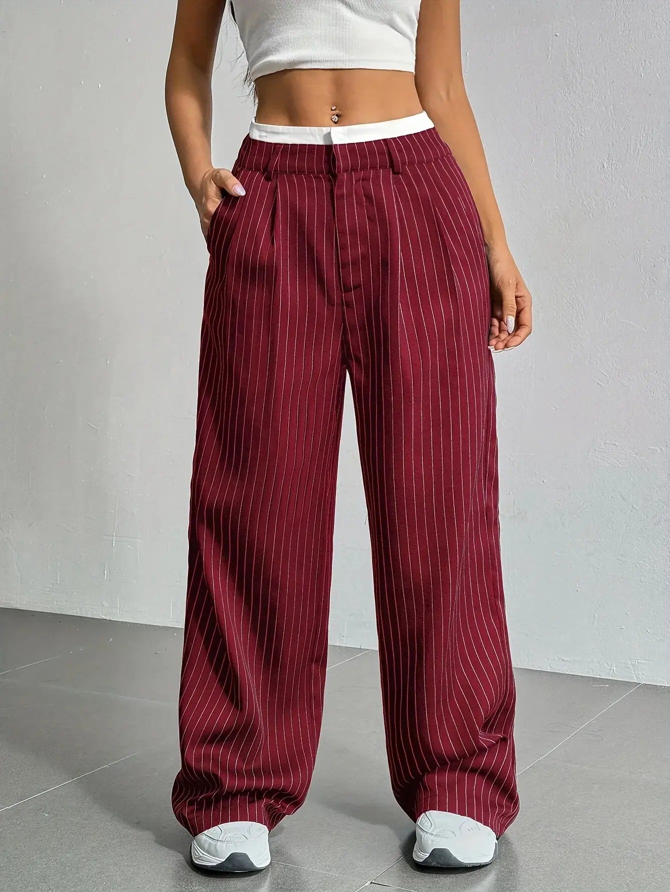 Lorraine | Casual Striped Wide Pants