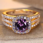 Nathalie | Amethyst Halo Ring