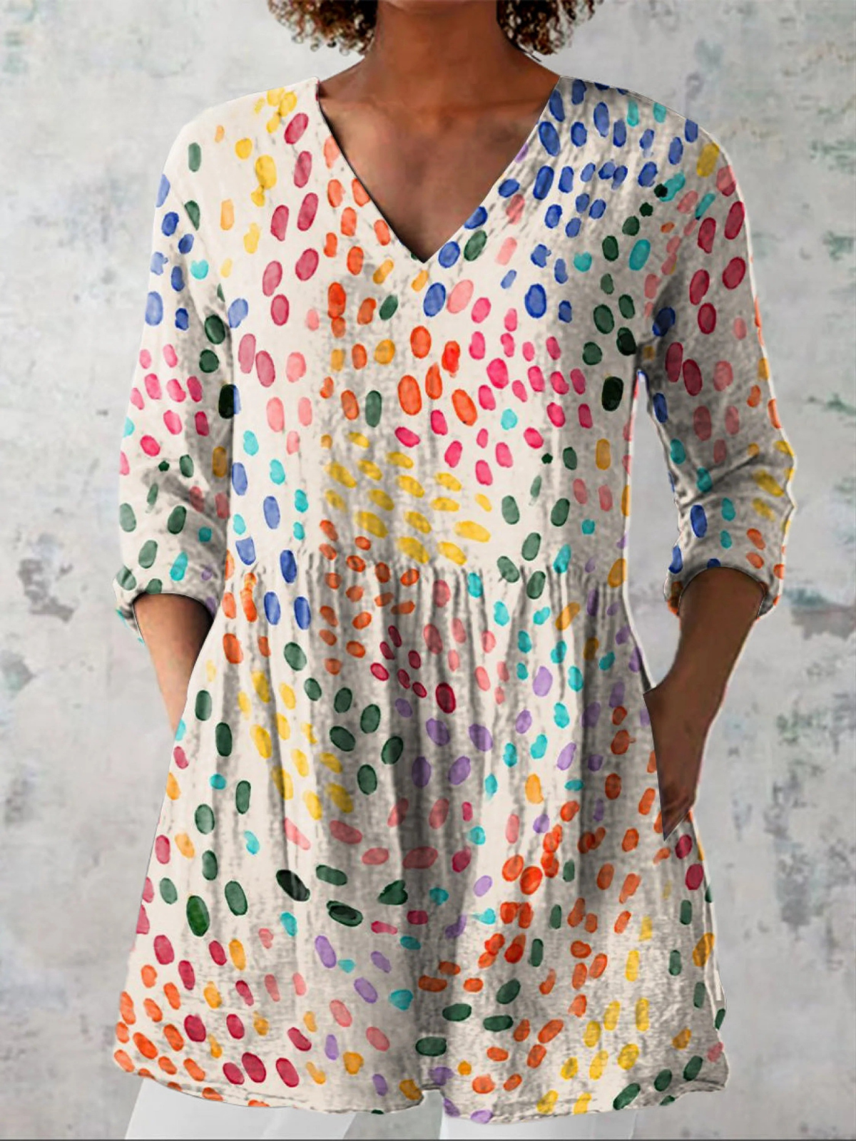Natasha | Long Blouse with V-Neck