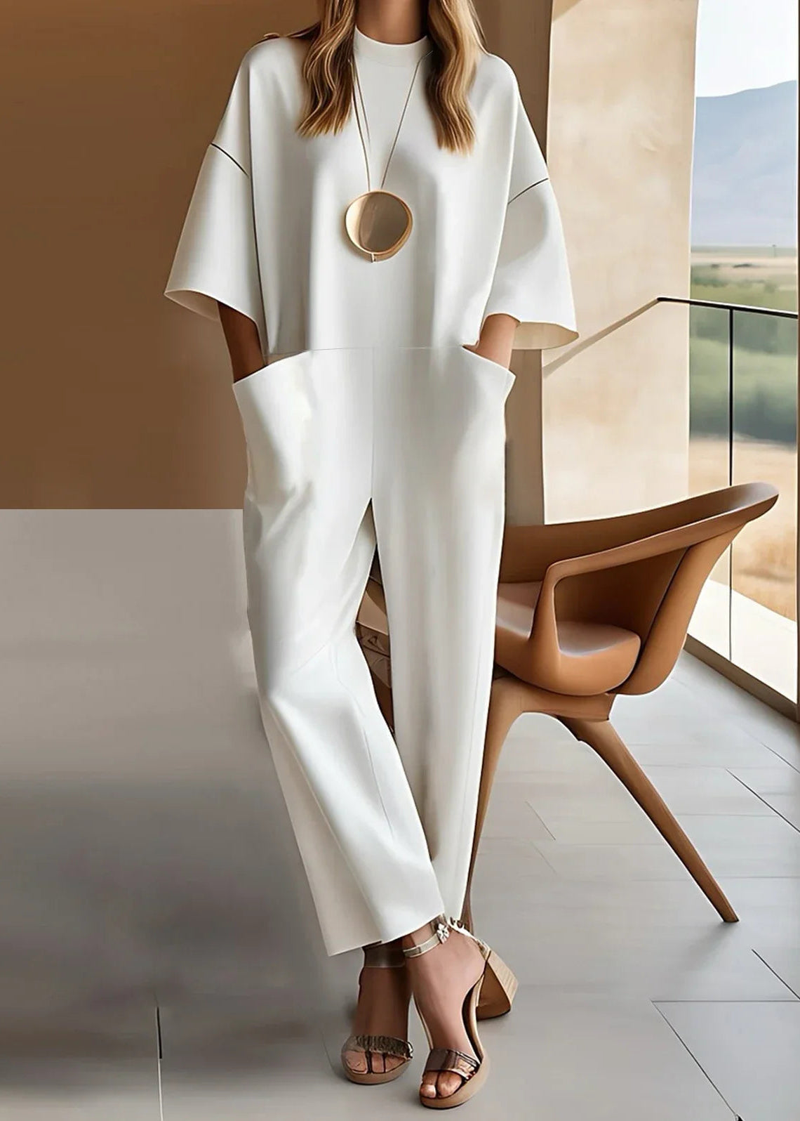 Nadia | Elegant Wide Sleeve Pocket Jumpsuit