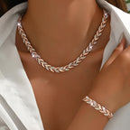 Crystal Herringbone Jewellery Set