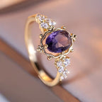Opal | Gold Amethyst Princess Ring